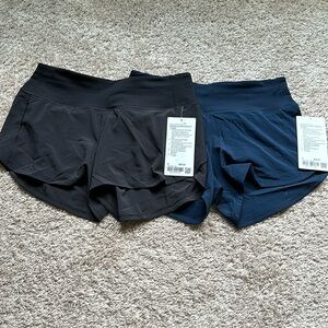 NWT speed up MR shorts 4” lined set of 2